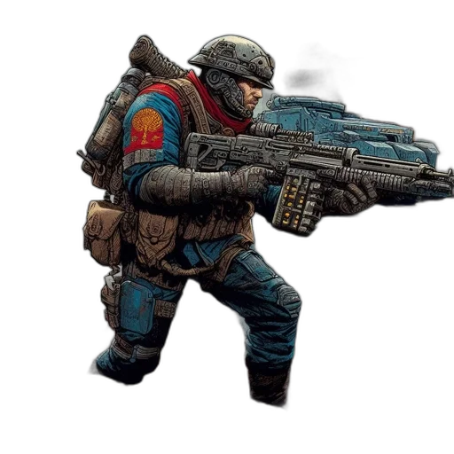 weapon, robot, concept art, pixel art transparent PNG cut-out
