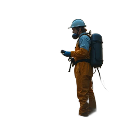 staff, jacket, robot, hat transparent PNG cut-out