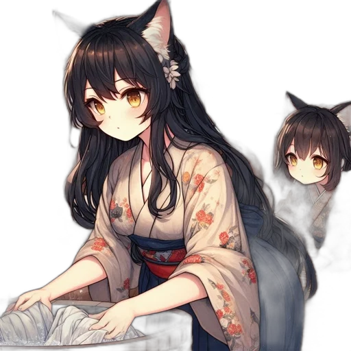 dress, staff, creature, animal transparent PNG cut-out