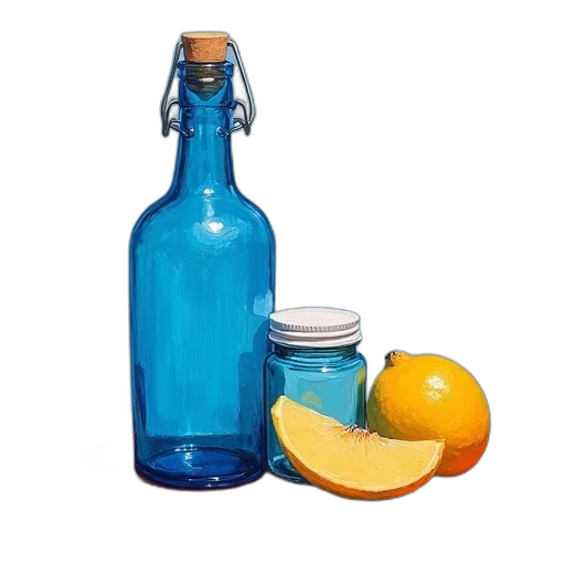 bottle, food, weapon, photorealistic transparent PNG cut-out