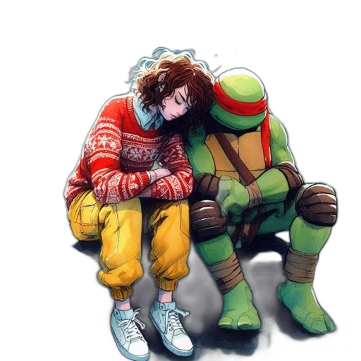 concept art, comic book art, watercolor, pixel art transparent PNG cut-out