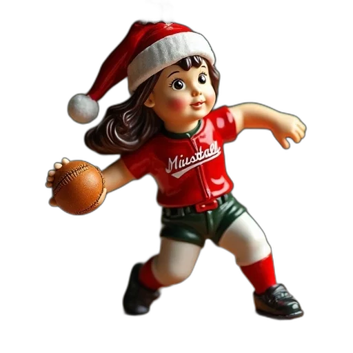3d render, girl, softball, player transparent PNG cut-out