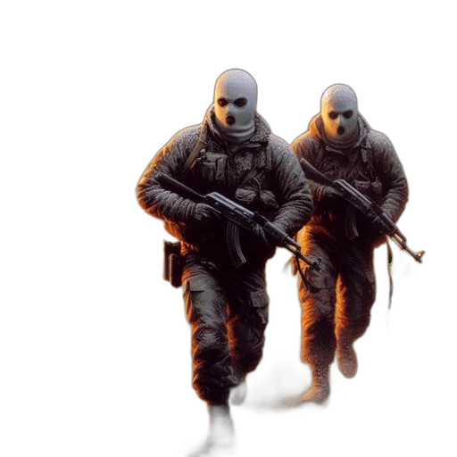 mask, weapon, jacket, robot transparent PNG cut-out