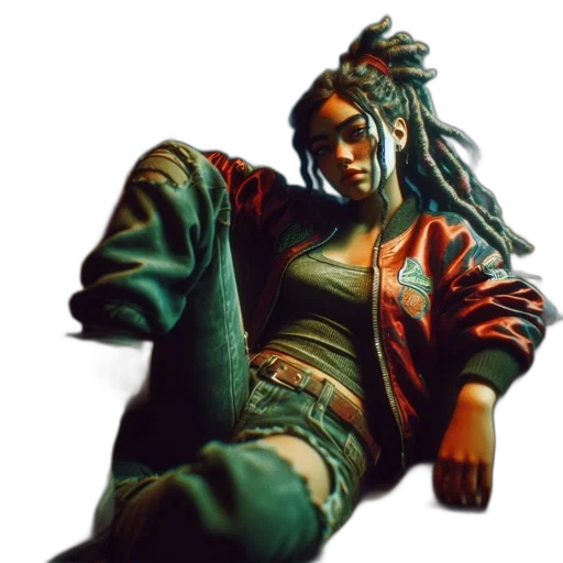 jacket, cyberpunk, concept art, comic book art transparent PNG cut-out