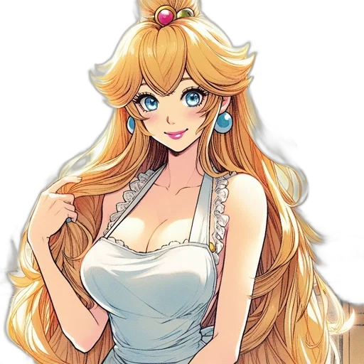 dress, crown, staff, anime transparent PNG cut-out