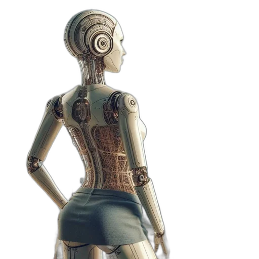 robot, dress, concept art, cyberpunk transparent PNG cut-out