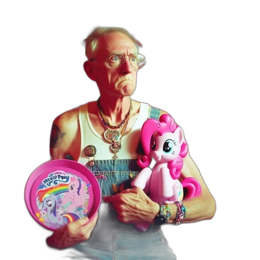 vaporwave, elderly, man, white transparent PNG cut-out