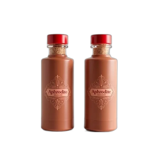 bottle, two, identical, brown transparent PNG cut-out