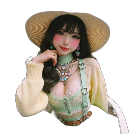 jewelry, hat, staff, 3d render transparent PNG cut-out