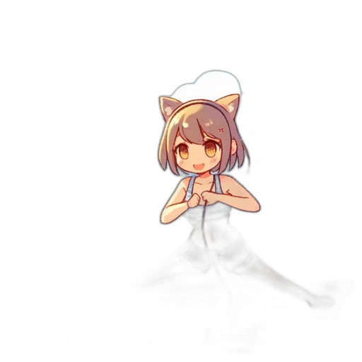 dress, staff, hat, creature transparent PNG cut-out