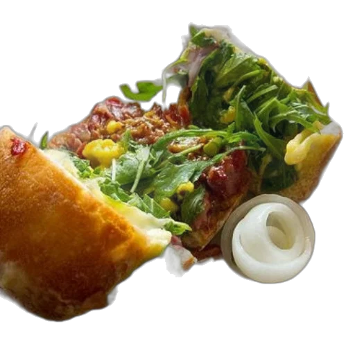 food, photorealistic, sandwich, greens transparent PNG cut-out