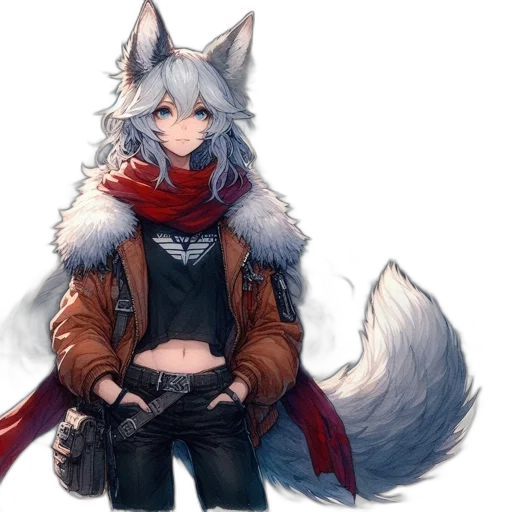 jacket, staff, animal, weapon transparent PNG cut-out