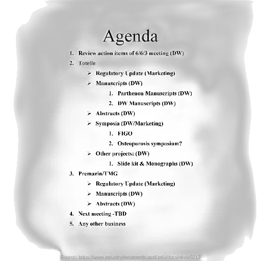 agenda, five, points, including transparent PNG cut-out