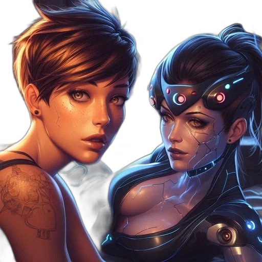 concept art, fantasy art, cyberpunk, comic book art transparent PNG cut-out