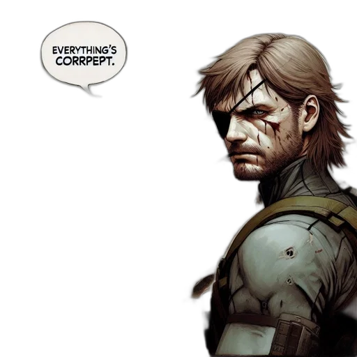 comic book art, concept art, earth tones, damaged transparent PNG cut-out