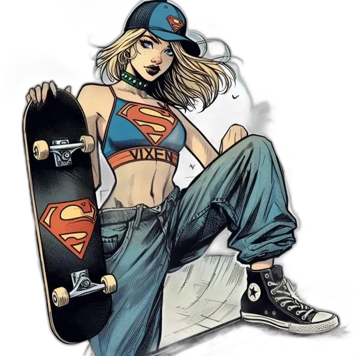 comic book art, concept art, cartoon, pixel art transparent PNG cut-out