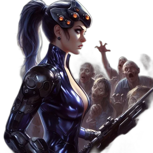 concept art, fantasy art, cyberpunk, comic book art transparent PNG cut-out