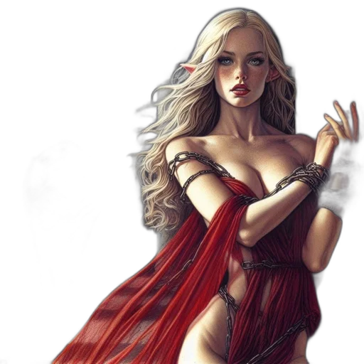 dress, fantasy art, comic book art, concept art transparent PNG cut-out