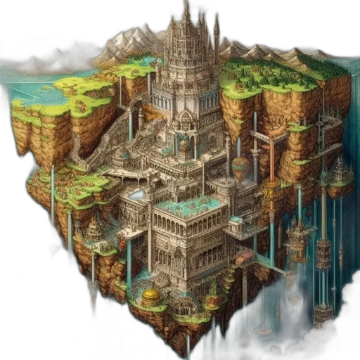 building, concept art, fantasy art, pixel art transparent PNG cut-out