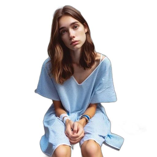 dress, face, jacket, staff transparent PNG cut-out
