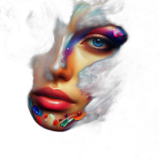 face, mask, jewelry, photorealistic transparent PNG cut-out