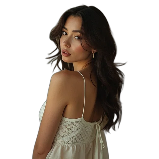 dress, jewelry, photorealistic, earth tones transparent PNG cut-out