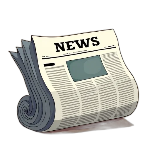 3d render, newspaper, icon transparent PNG cut-out
