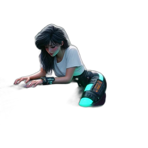 robot, creature, hair, weapon transparent PNG cut-out