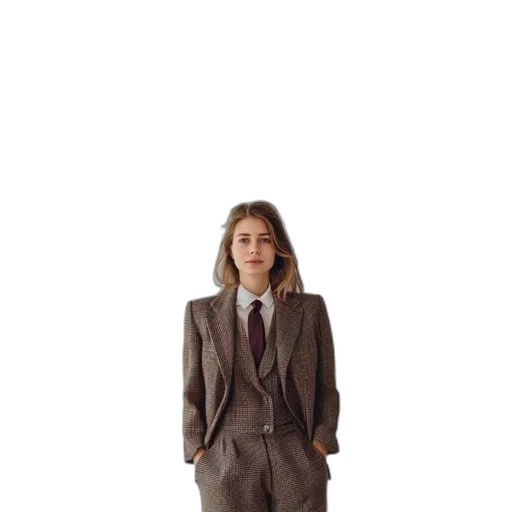 jacket, dress, staff, face transparent PNG cut-out