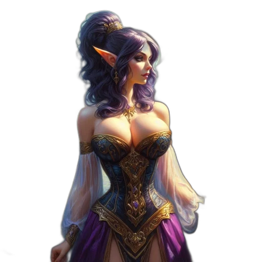 dress, staff, jewelry, crown transparent PNG cut-out