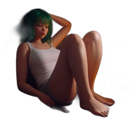 dress, hair, creature, robot transparent PNG cut-out
