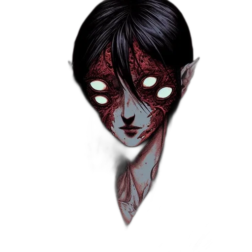 mask, face, creature, fantasy art transparent PNG cut-out