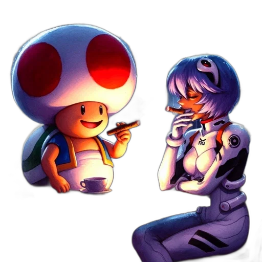 robot, concept art, pixel art, vaporwave transparent PNG cut-out