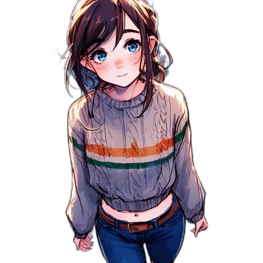 jacket, dress, face, creature transparent PNG cut-out