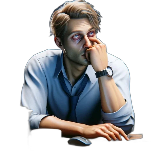 face, staff, concept art, photorealistic transparent PNG cut-out