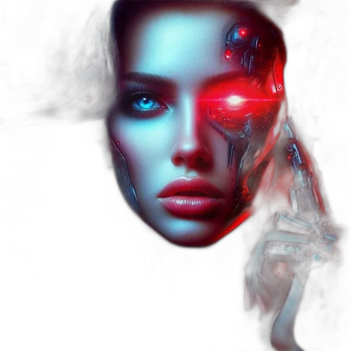 robot, face, mask, cyberpunk transparent PNG cut-out