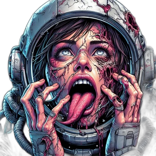 face, creature, comic book art, concept art transparent PNG cut-out