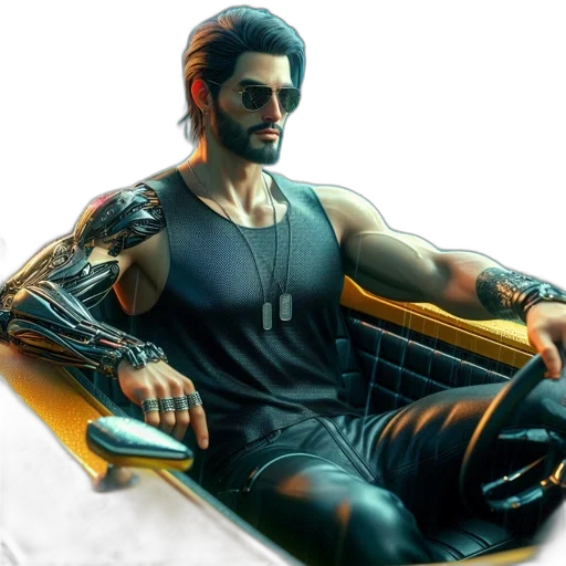 cyberpunk, concept art, comic book art, fantasy art transparent PNG cut-out