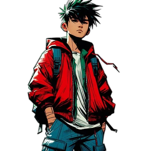 jacket, comic book art, concept art, anime transparent PNG cut-out