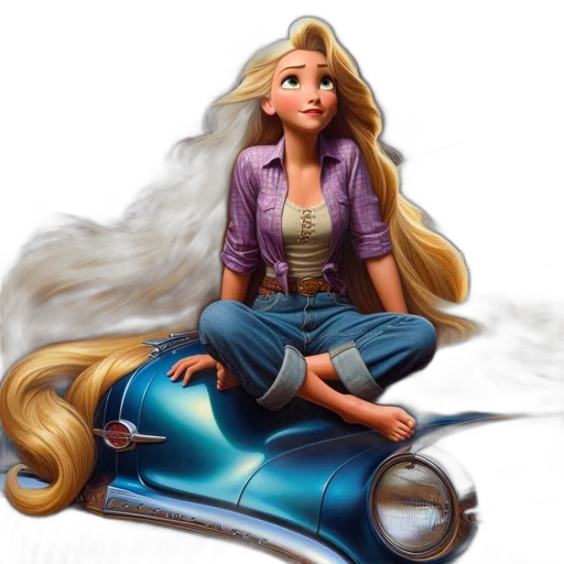 hair, fantasy art, concept art, photorealistic transparent PNG cut-out