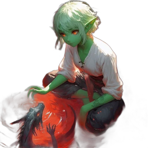 creature, staff, mask, dragon transparent PNG cut-out