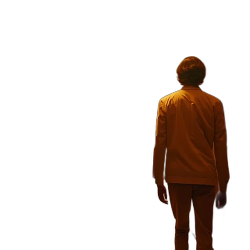 jacket, staff, robot, creature transparent PNG cut-out