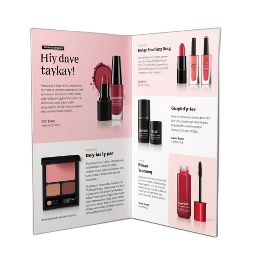 red, promotional, brochure, cosmetics transparent PNG cut-out