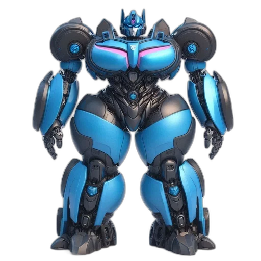 robot, concept art, 3d render, vaporwave transparent PNG cut-out
