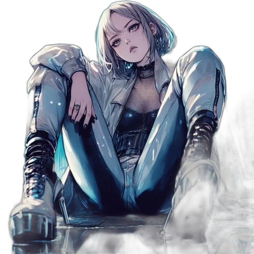 jacket, robot, weapon, sword transparent PNG cut-out