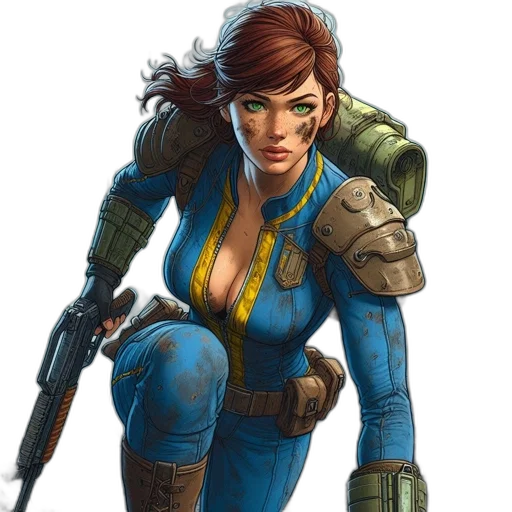 concept art, comic book art, fantasy art, cyberpunk transparent PNG cut-out