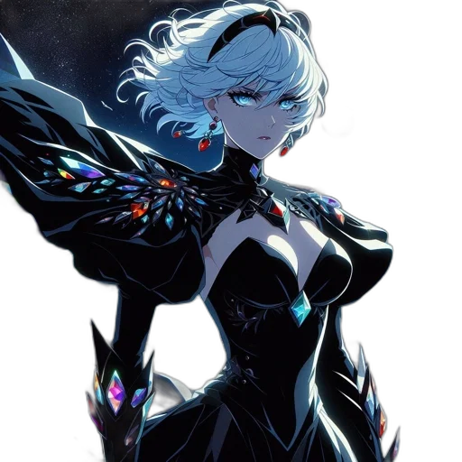 dress, robot, staff, crown transparent PNG cut-out