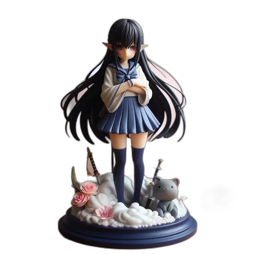3d render, concept art, anime, female transparent PNG cut-out