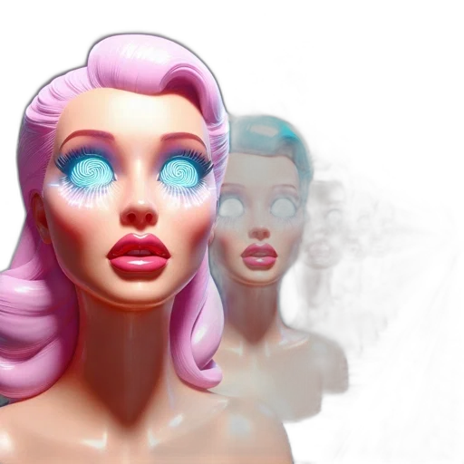 face, 3d render, concept art, photorealistic transparent PNG cut-out