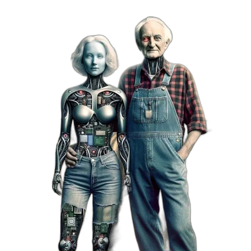 robot, jewelry, dress, comic book art transparent PNG cut-out